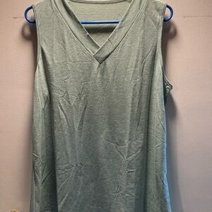NWOT Sleeveless V-Neck Tank Top - Sage Green